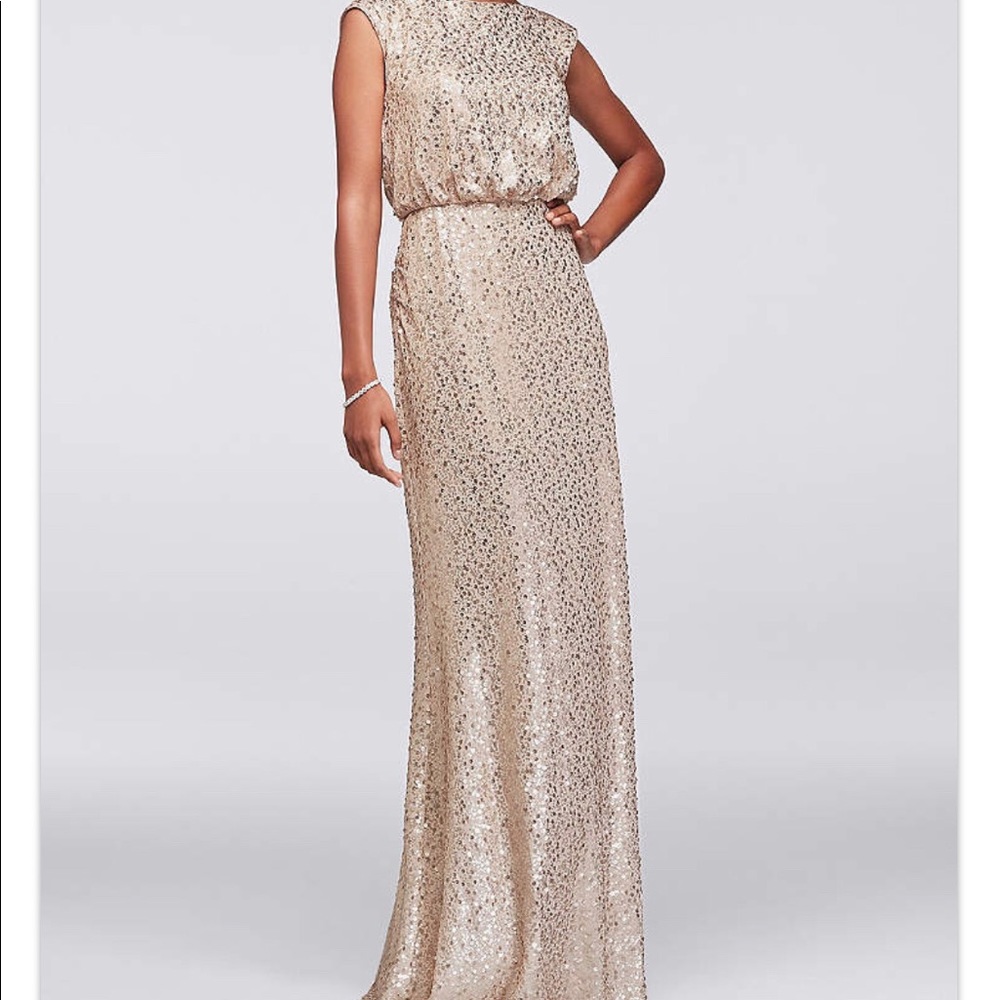 David’s Bridal bridesmaid dress (gold)